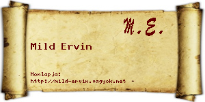 Mild Ervin névjegykártya